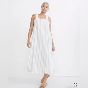 Madewell Linen-Cotton Princess-Seamed Midi Dress in Stripe
Size XL